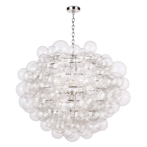 Glass chandelier with hundreds of small glass bulbs